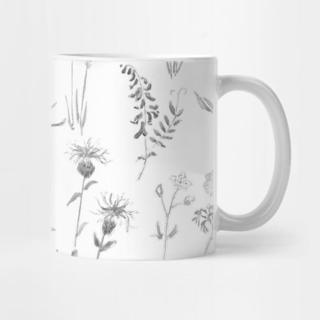 countryside wildflowers black and white by colorandcolor